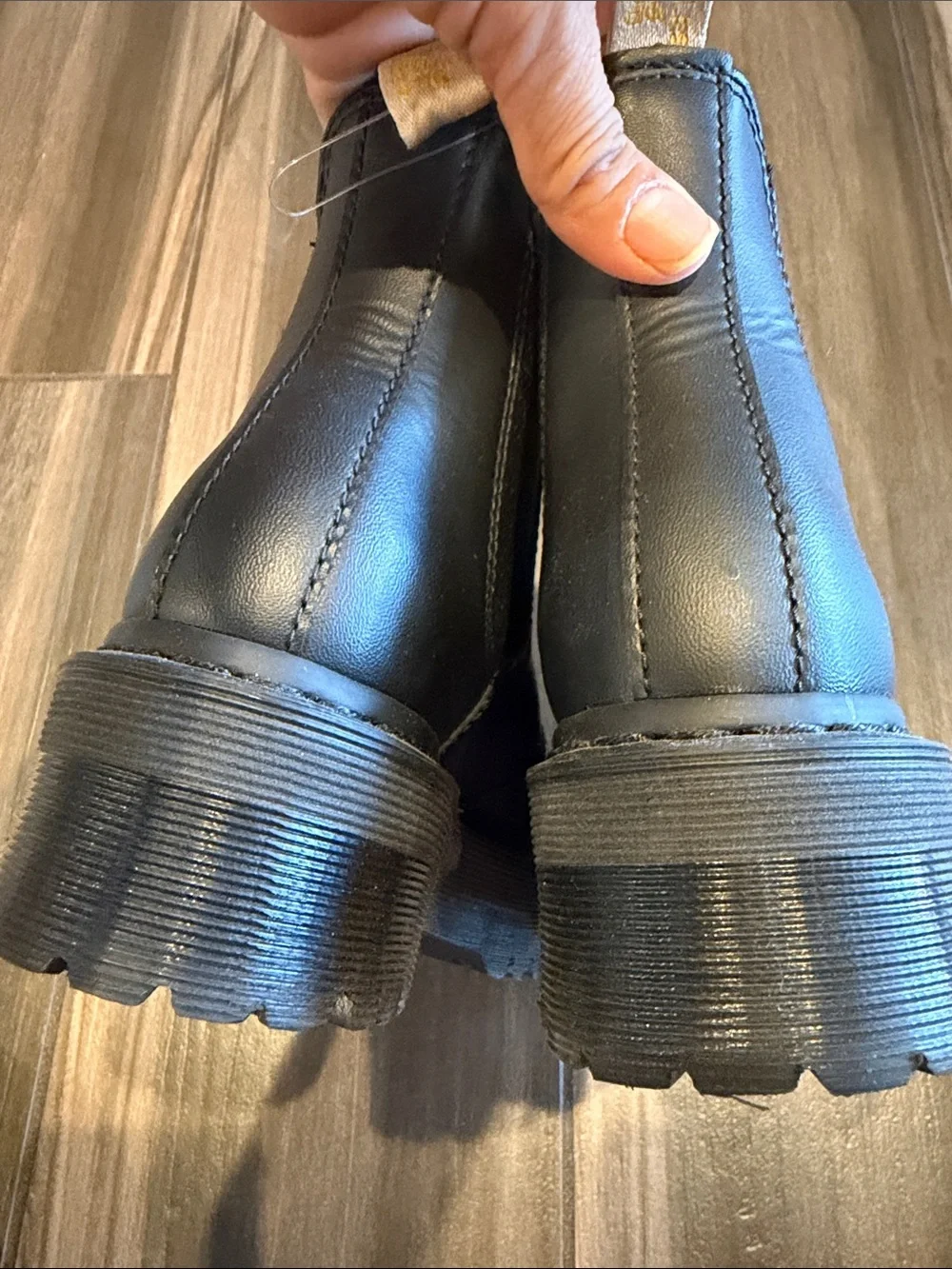 Dr. Martens Black Chelsea Chukka Boots with Yellow Pull Tabs